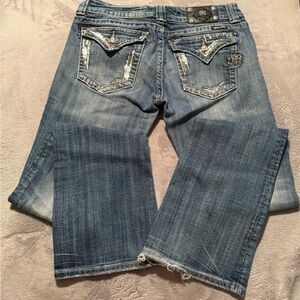 Miss Me Blue Distressed Boot Cut Jeans